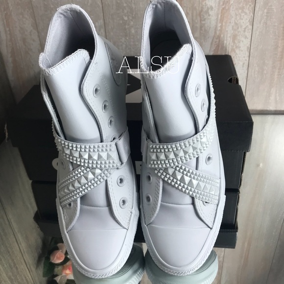 COPY - Converse Ctas Punk Strap HI Leather Pure Platinum Size 7. Light wear. - Picture 5 of 5